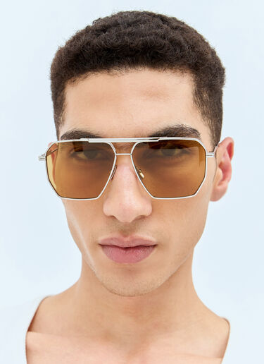Bottega Veneta BV1012S Aviator Sunglasses Silver bos0353005