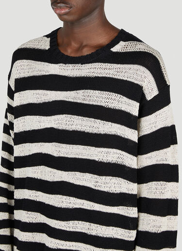 Yohji Yamamoto 스트라이프 스웨터 블랙 yoy0152011