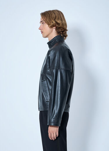 Bottega Veneta Intrecciato Leather Blouson Jacket Black bov0164017