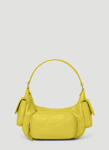 Miu Miu Pocket Leather Shoulder Bag Yellow miu0252047