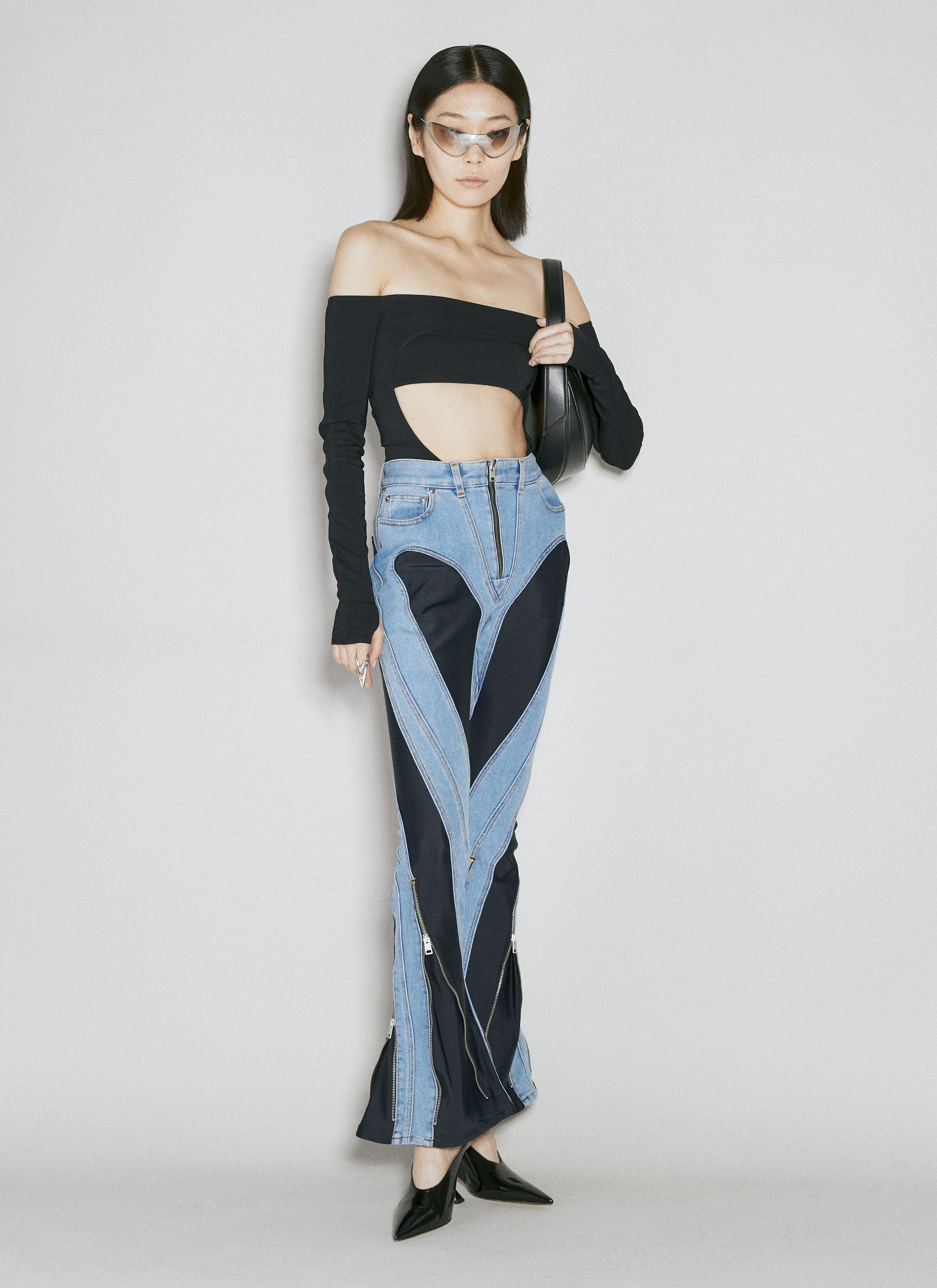 【オープニング大セール】 レディース Mugler サークル LN-CC® | ブラック の ボディスーツ 小物