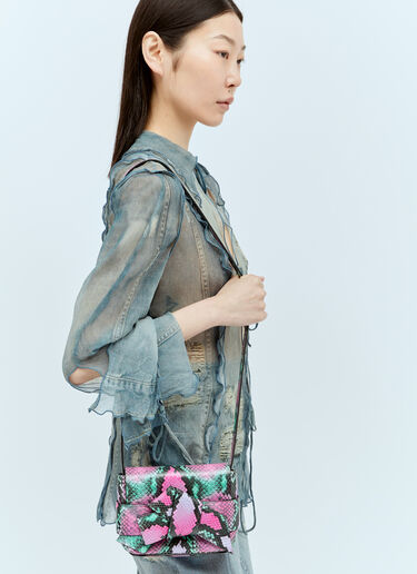 Acne Studios 蛇纹压花单肩包 粉色 acn0256051
