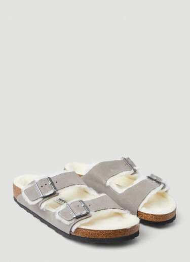 Birkenstock Arizona Shearling Two Strap Sandals Grey brk0349010