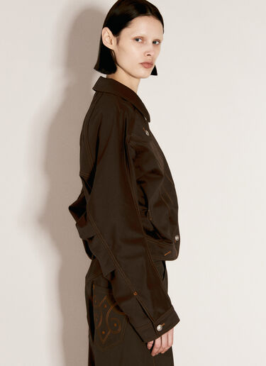 Kiko Kostadinov Apollinaire Cropped Jacket Brown kko0256003