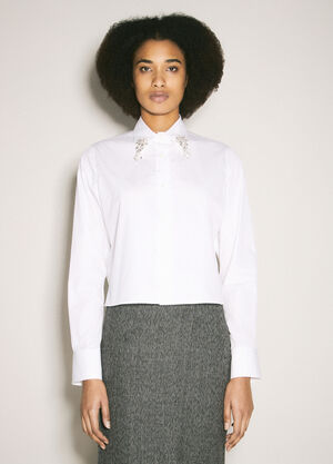 Lemaire Embroidered Poplin Shirt Black lem0360018