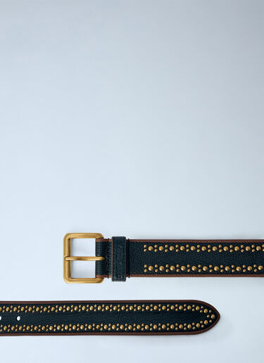 LN-CC® - Miu Miu: Studded Leather Belt - Black Miu Miu Studded Leather Belt Black miu0266113
