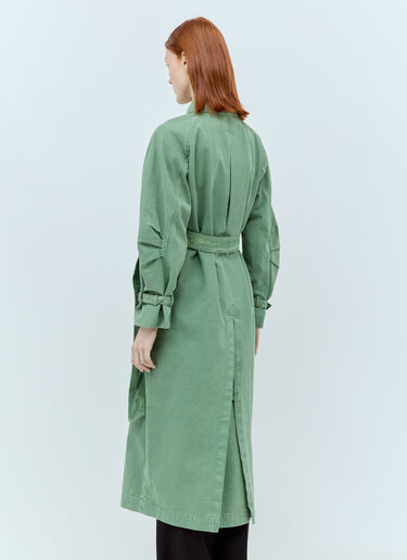 Max Mara Canvas Oversized Trench Coat Green max0256054