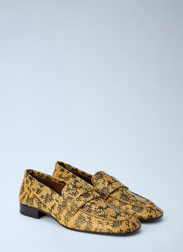 LN-CC® - Dries Van Noten: Python-Print Leather Loafers - Yellow Dries Van Noten Python-Print Leather Loafers Yellow dvn0265029