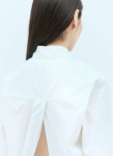 Open-Rear Poplin Shirt Dries Van Noten Open-Rear Poplin Shirt White dvn0256013