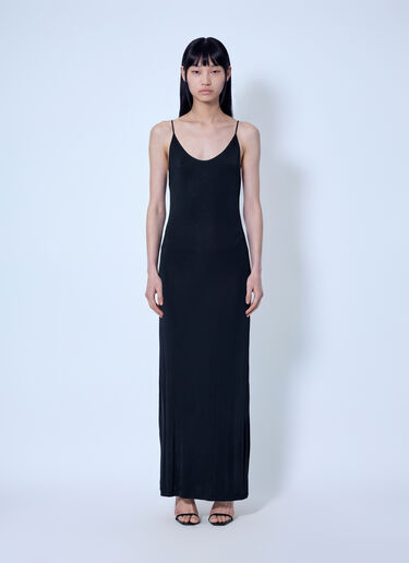 LN-CC® - Saint Laurent: Cassandre Chain Backless Dress - Black Saint Laurent Cassandre Chain Backless Dress Black sla0265009