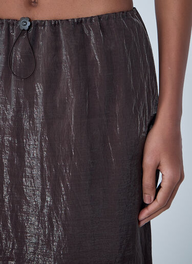 Cecilie Bahnsen Embroidered Sheer Overlay Skirt Brown cec0262020