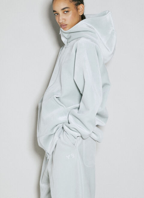 Y-3 Velvet Hooded Sweatshirt Grey yyy0354014
