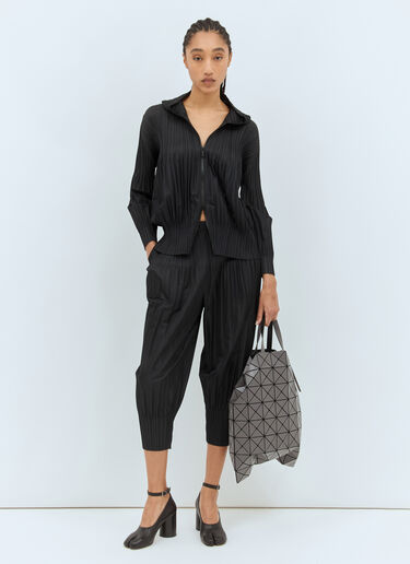 Pleats Please Issey Miyake Fluffy Hooded Top Black plp0258010