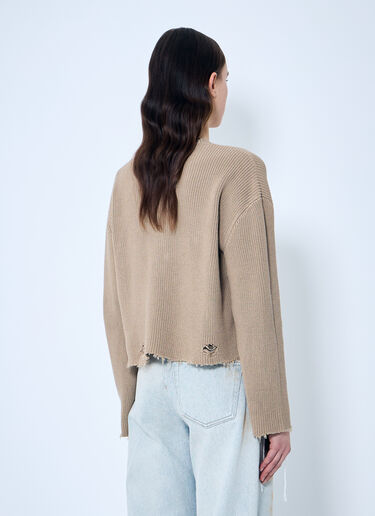 MM6 Maison Margiela ディストレス ニットセーター ベージュ mmm0259008