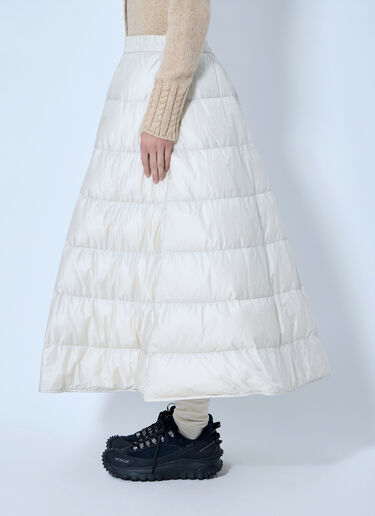 LN-CC® - Moncler: A-Line Down Midi Skirt - Light Beige Moncler A-Line Down Midi Skirt Light Beige mon0266039