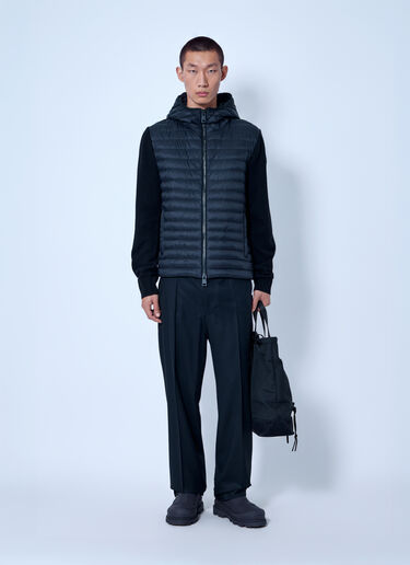 LN-CC® - Moncler: Padded Cashmere Blend Cardigan - Black Moncler Padded Cashmere Blend Cardigan Black mon0166017