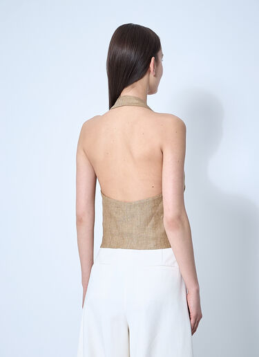 Max Mara Sauro Halterneck Waistcoat Brown max0260002