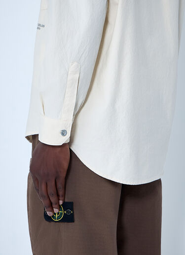 Stone Island Long Sleeve Cotton Button-Down Shirt Ivory sto0164046