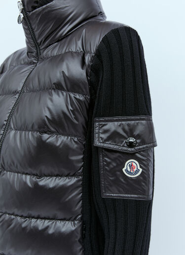 Padded Wool Cardigan Moncler Padded Wool Cardigan Black mon0254043