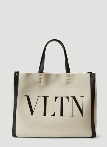 Valentino VLTN Logo Tote Bag White val0239021