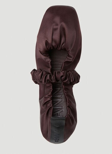GANNI Scrunchie Ballerina Flats Brown gan0253020