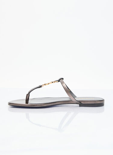 Saint Laurent Cassandra Slide Sandals Brown sla0255049