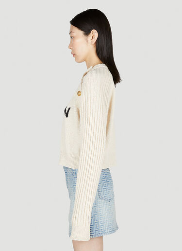 Logo Knit Sweater Balmain Logo Knit Sweater Cream bln0252012