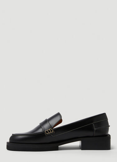 GANNI Leather Loafers Black gan0250066