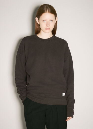 Saint Laurent Logo Patch Fleece Sweatshirt Brown sla0258063