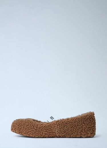 Moon Boot Shearling Ballerina Flats Brown mnb0363001