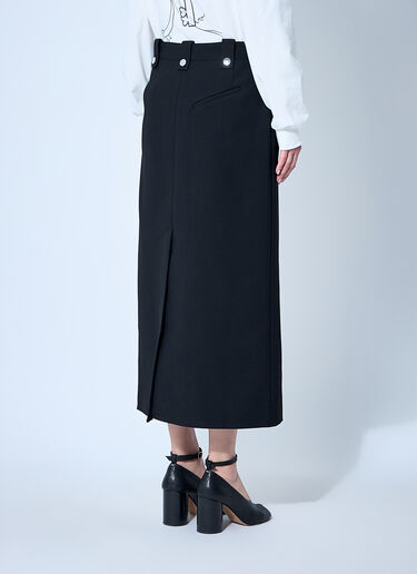 GANNI Bonded Crepe Midi Skirt Black gan0260007