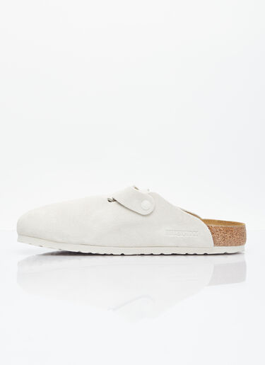 Birkenstock Boston Suede Mules White brk0352004