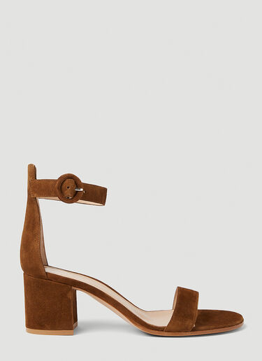 Gianvito Rossi Versilia Block Heel Sandals Brown gia0251017