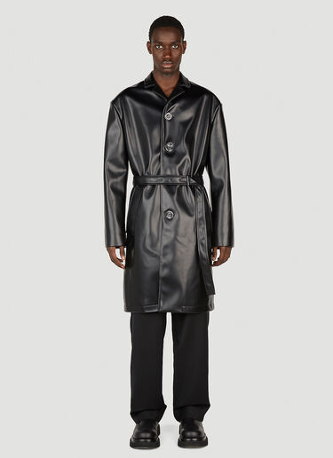 Acne Studios Faux Leather Trench Coat Black acn0152010