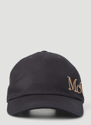 Alexander McQueen 徽标刺绣棒球帽 黑 amq0149048