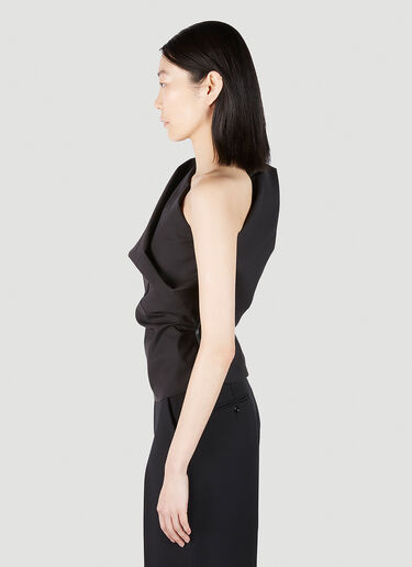 Rick Owens Gathered One Shoulder Top Black ric0251012