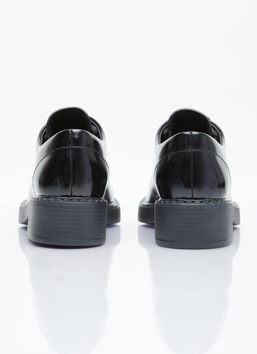 Prada 磨砂皮革系带鞋 黑色 pra0254025
