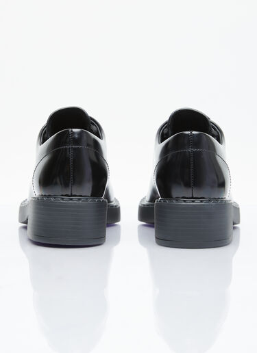 Brushed Leather Lace-Up Shoes Prada Brushed Leather Lace-Up Shoes Black pra0254025