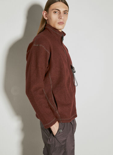 And Wander 抓绒拉链夹克 酒红色 anw0154010