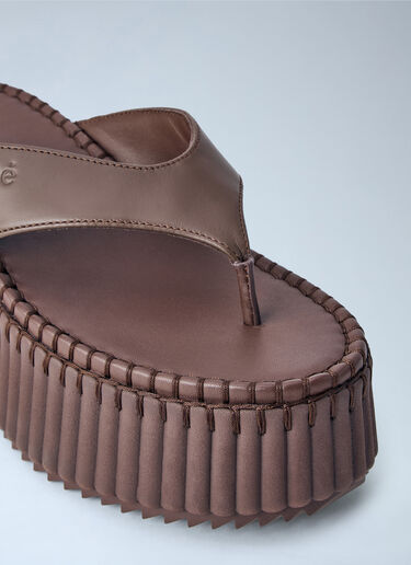 LN-CC® - Chloé: Nama Wedge Sandals - Brown Chloé Nama Wedge Sandals Brown chl0265041