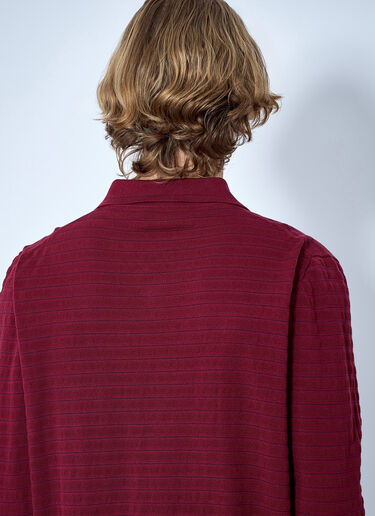 Miu Miu Striped V-Neck Polo Shirt Red miu0165007