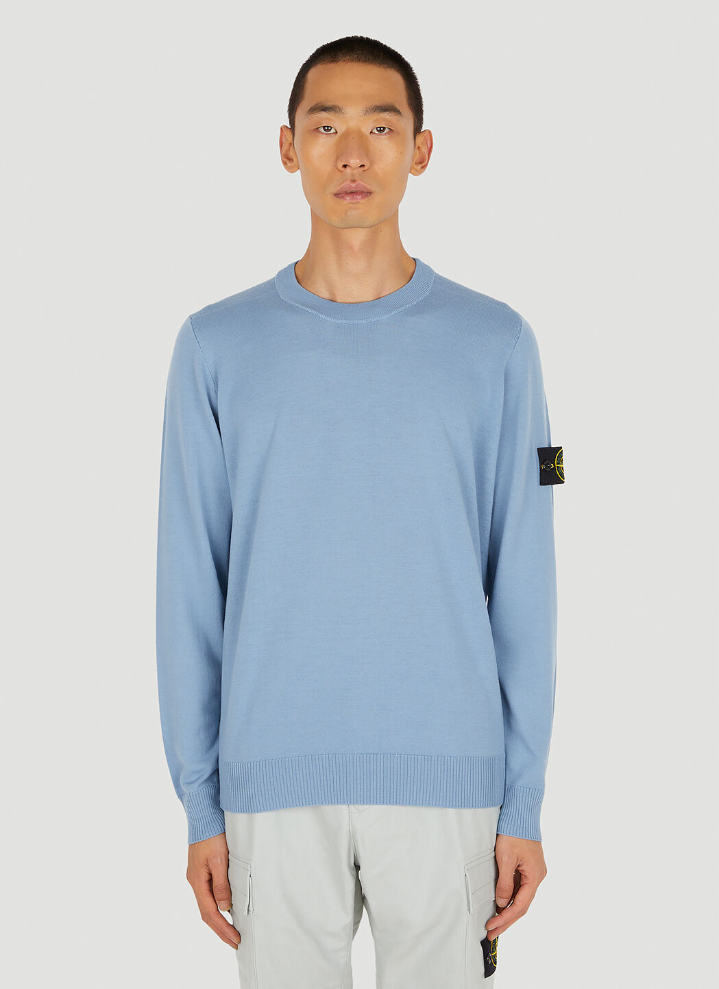 Stone Island Compass Patch Sweater in Blue LN CC