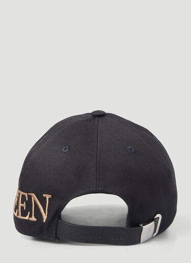 Alexander McQueen 徽标刺绣棒球帽 黑 amq0149048