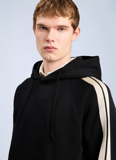 Palm Angels Back Curved Logo Track Hoodie Black pma0164073