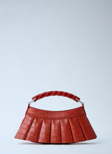 Lacoste Runway H Lenglen Crocodile Effect Leather Bag Red lac0364005