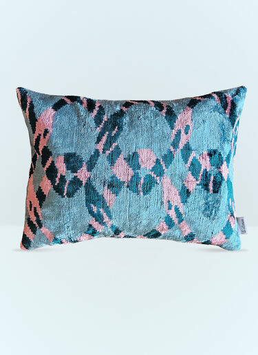 Les-Ottomans Velvet Cushion Blue wps0691365