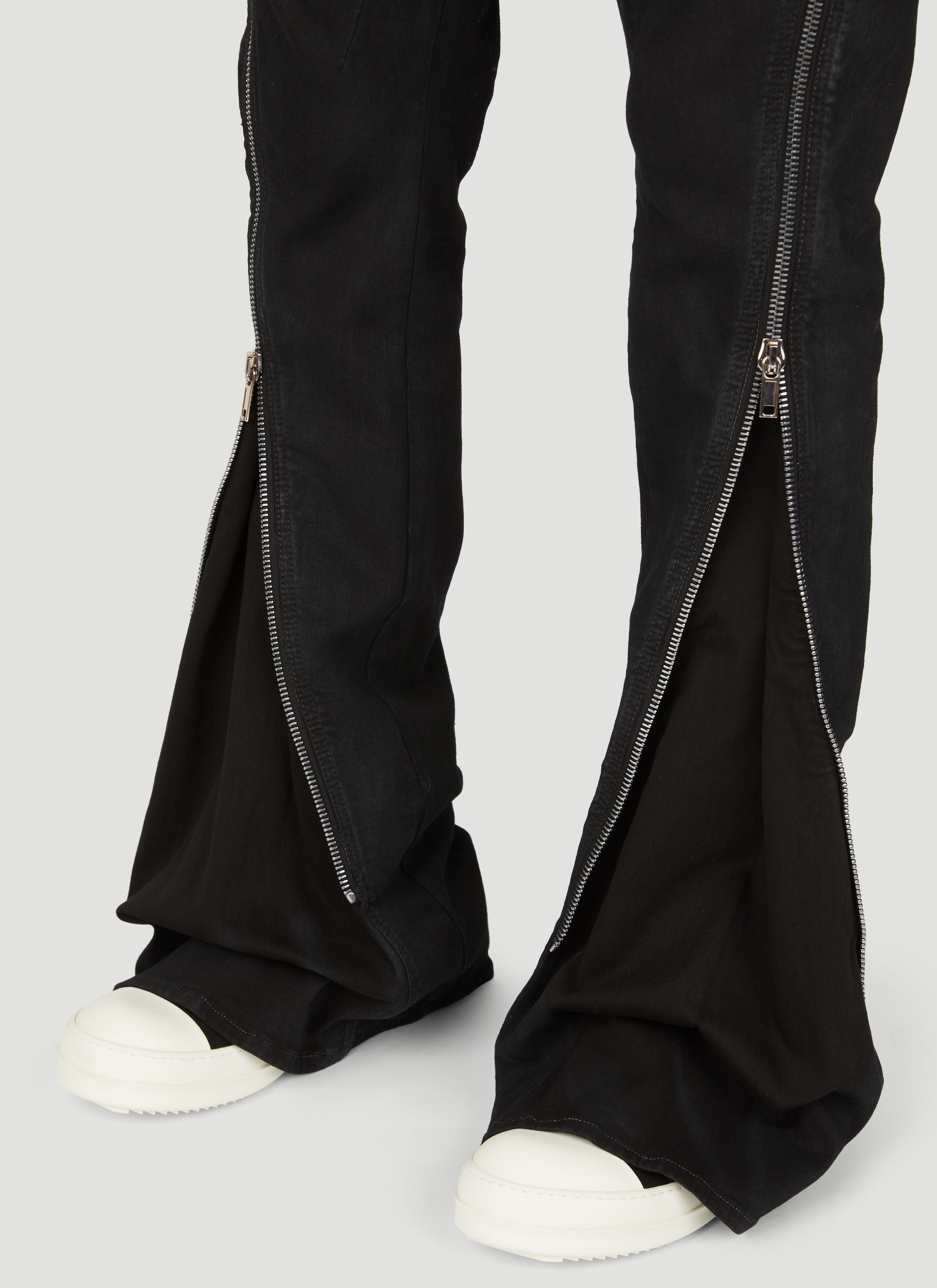 Rick Owens DRKSHDW Men's' Denim Bolan Banana Zip Pants in Black | LN-CC®