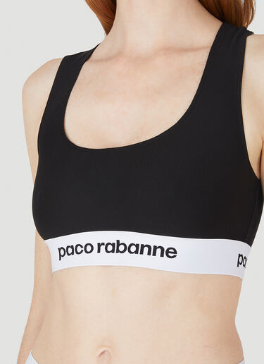 Rabanne Logo Tape Crop Top Black pac0248005