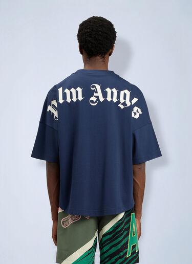 LN-CC® - Palm Angels: Classic Logo Over T-Shirt - Blue Palm Angels Classic Logo Over T-Shirt Blue pma0164130