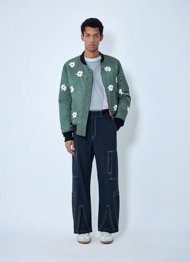 NÒMARYTHM TEXTILE Embroidered Bomber Jacket Olive nma0162001